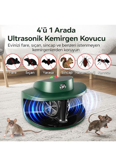 Pro Smart One Repeller Ultrasonik-elektronik Fare Haşere Akrep Yarasa Kovucu