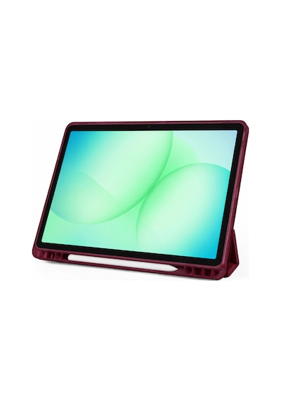 Samsung Galaxy Tab A11 Plus 2025 Kılıf Uyumlu Standlı Kalem Bölmeli Akıllı Trifolding Kapak Sm-x230 Mürdüm