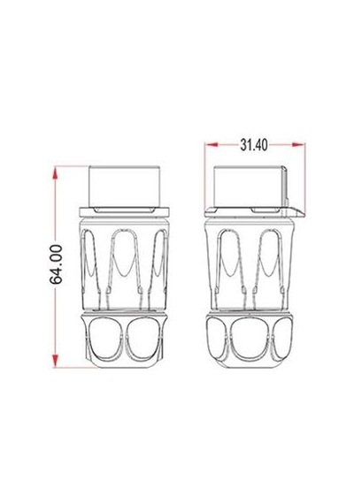 LP-20-J12PP-01-001 12-Pin Su Geçirmez Konnektör - Dişi