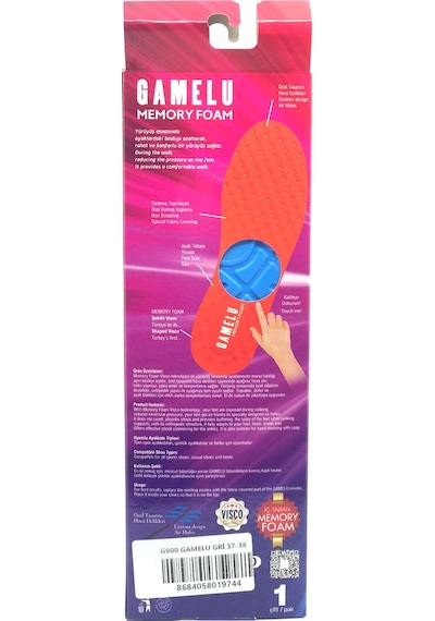Gamelu Memory Foam Hyper Boost Technology Soft Comfort Ortopedik Tabanlık - Astar
