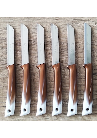 Solingen Marka Meyve Bıçağı 6'lı Set - Kahverengi