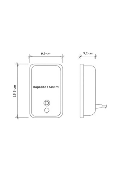 Tema Paslanmaz Sıvı Sabunluk 500 Ml 304 Kalite İnox Duvar Tipi Paslanmaz Çelik Dispenser İnox