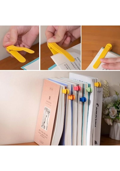 3 Lü Otomatik Kitap Ayıracı Akıllı Silikon Yer İmi Klips Seti, Okuma Severler İçin Pratik Kitap Ak