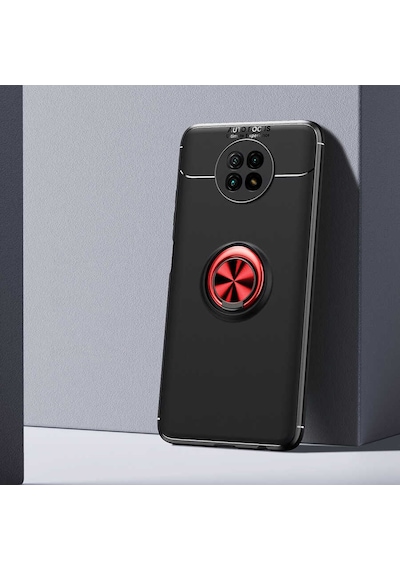 Xiaomi Redmi Note 9t Kılıf Zore Ravel Silikon Kapak Siyah-Kırmızı