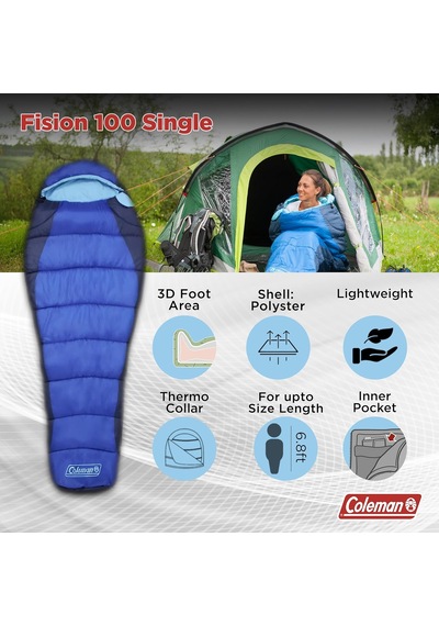 Coleman Fision 100 Hafif, İzalasyonlu, Yüksek Kaliteli -8 Uyku Tu Çok Renkli