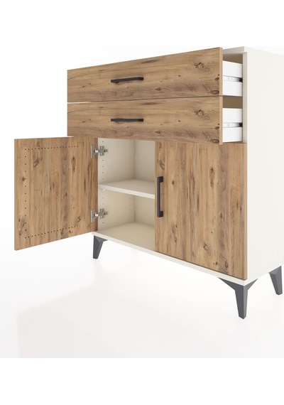 Arges Şifonyer Tek Raflı 2 Çekmeceli 2 Kapaklı 88x30x96 Aytaşı-çam Aytası