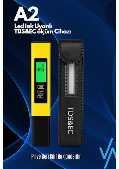 Nv-a2 Tds & Ec Ölçer Kırmızı/yeşil Led Uyarılı Dijital Su Kalitesi Ölçüm Cihazı Işıklı