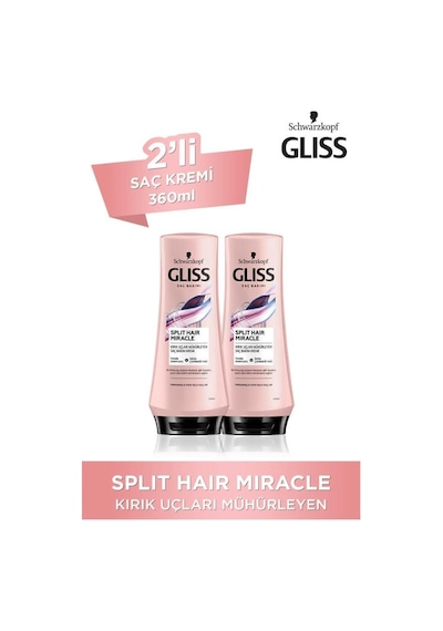 Gliss Split Hair Miracle Saç Kremi 2 x 360 ML