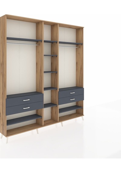 Arges Dolap 11 Raflı 4 Çekmeceli 2 Askılı 220x30x243 Çam-antrasit/antrasit Antrasıt/antrasıt Arges Dolap 11 Raflı 4 Çekmeceli 2 Askılı 220x30x243 Çam-antrasit/antrasit Antrasıt/antrasıt