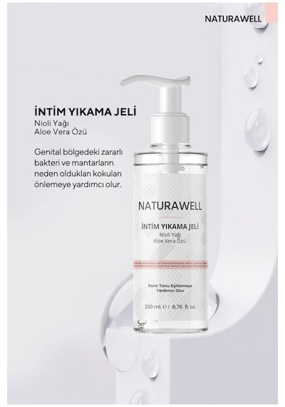 Naturawell İntim Ph Dengeli Hassas Genital Bölge Yıkama ve Temizleme Jeli 200 ML