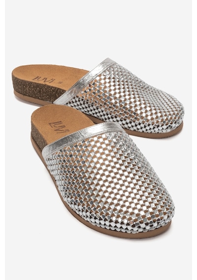 Luvi Shoes Montera Gümüş Taşlı Kadın Terlik