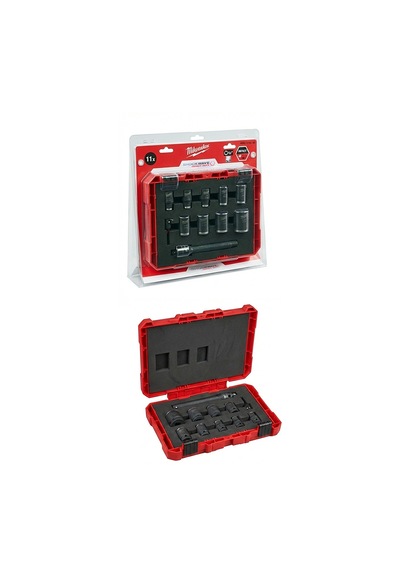 Milwaukee Shockwave 1/2" 11 Parça Derin Darbeli Lokma Takımı 10-24mm