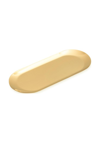 The Mia Linea Oval Çelik Servis Tabağı Gold 30 X 12 Cm