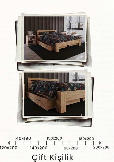 Letto 4 Çekmeceli Çift Kişilik Mdf Karyola 120x200 Yatak Uyumlu - Atlantik Çam Letto 4 Çekmeceli Çift Kişilik Mdf Karyola 120x200 Yatak Uyumlu - Atlantik Çam
