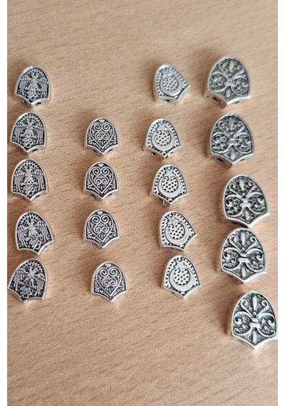 Metal Tesbih Üçgeni - Tesbih Birleştirme Üçgen 10 Adet Gerçek Metal Aparat