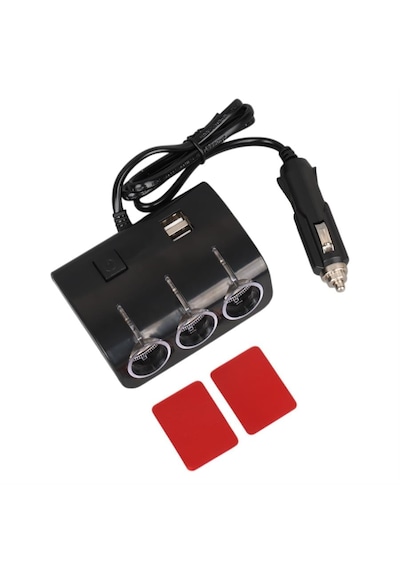 Xtechnx Olesson 1506 12-24v Çift Usb Girişli 120w 80 Cm Kablolu 3'lü Araç Çakmak Çoklayıcı