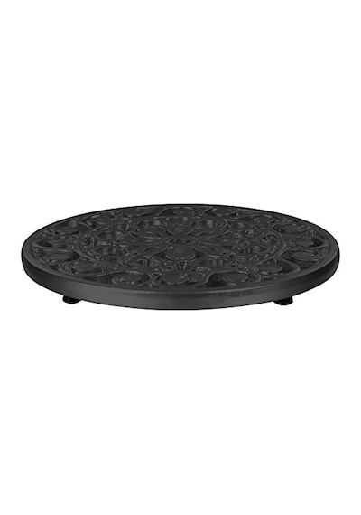 Trademark Innovations Dekoratif Dökme Demir Metal Trivet Siyah