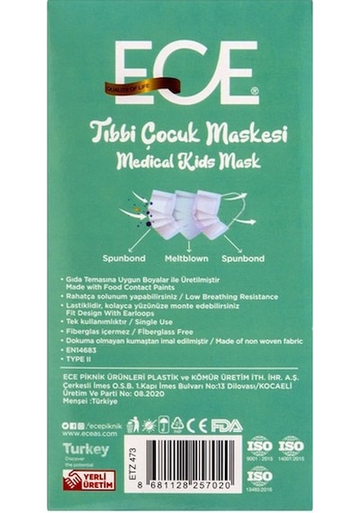 Ece Meltblown Çocuk Maskesi 10'Lu