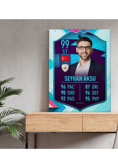 Kişiye Özel Kanvas Tablo Futbolcu Kartı 50X70Cm-6