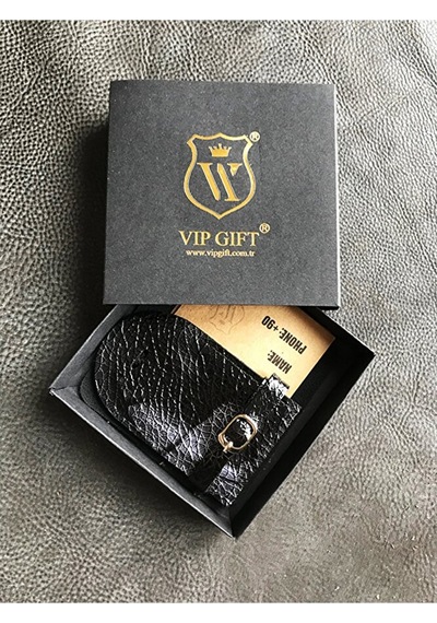 Vip Gift Voyager Bagaj Isimlik Valiz Bavul Etiketi Hakiki Deri Gri