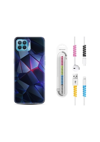 Oppo Reno 4 Lite Kılıf Kablo Koruyuculu Üçgenler 2 1872