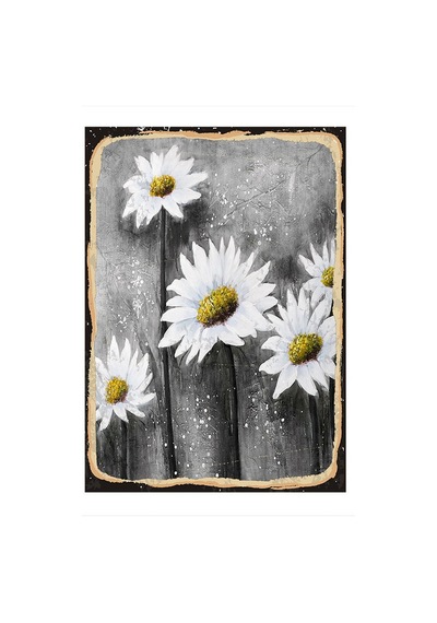 Bedeko Papatyalar Hediyelik Ahşap Tablo 25 Cm X 35 Cm