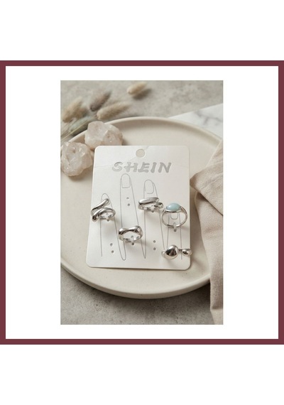 Storeşahin Gümüş Renk Pirinç Bohem Yüzük Kombini Byk4271 Shn0720