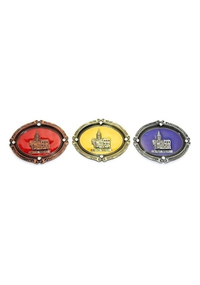 İstanbul Temalı Metal Magnet Galata Kulesi Kabartmalı
