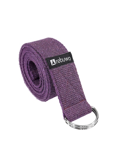 Rebuwo Doğal %100 Pamuk Yoga Kemeri 184 cm Koyu Mor
