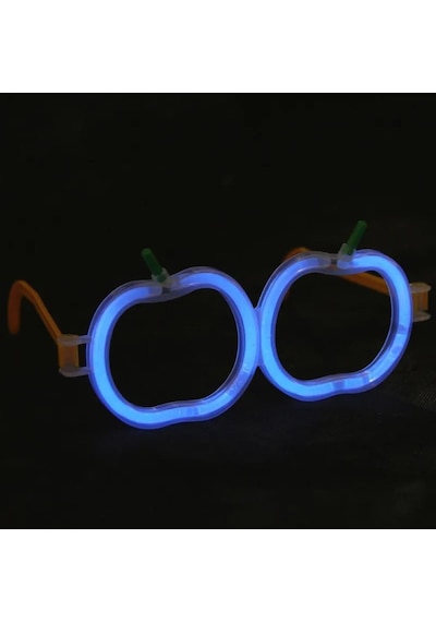 Glow Stick Elma Gözlük - Glow Partisi Gözlüğü - Glow Stick Gözlük 12 Adet Yetişkin