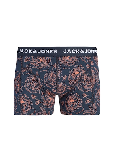 Jack & Jones Jacabstract Flower Erkek Boxer 3'lü Paket Desenli Rahat Pamuklu Günlük Lacivert