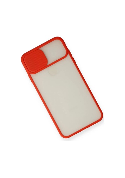 Newface Apple Apple iPhone Uyumlu  X Kılıf Palm Buzlu Kamera Sürgülü Silikon - Kırmızı