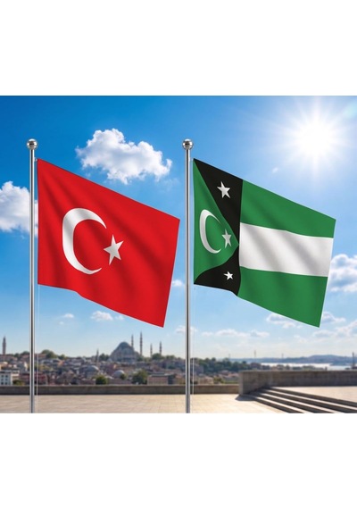 Batı Trakya Bağımsız Hükümeti Bayrağı Ve Alpaka Kumaş Türk Bayrağı 2'li Set 70x105cm Diğer