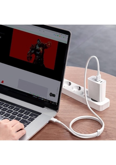 Baseus Speed Pps Vooc C+A Qc, Şarj & Data Aktarım Kablosu, Beyaz