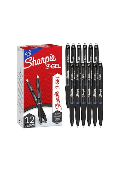 Sharpie S-gel Jel Kalemler / Orta Uç 0,7 Mm / Mavi Mürekkepli Jel Kalem / 12 Adet Genel