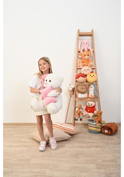 Pufu Toys Uyku Arkadaşım Yumuşak Yastık Peluş Ayıcık 65 Cm Pembe