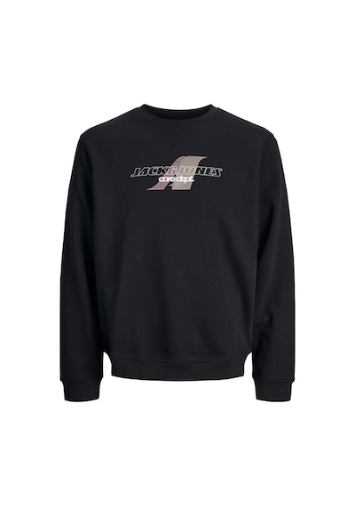 Jack & Jones Jcotier Print Erkek Sweatshirt Siyah