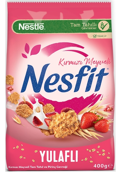 Nestle Nesfıt Kırmızı Meyveli Tam Tahıl Ve Pirinç Gevreği 400g & Çilekli Tam Tahıllı Bar 16x23,5g