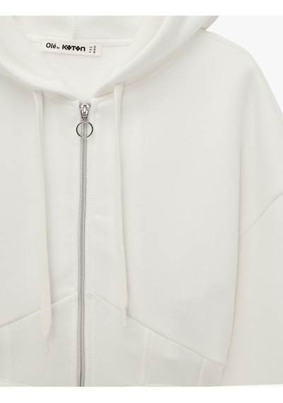 Koton Şardonlu Uzun Kollu Kapüşonlu Korse Detaylı Fermuarlı Crop Sweatshirt Ekru 7wal10059ık Koton Şardonlu Uzun Kollu Kapüşonlu Korse Detaylı Fermuarlı Crop Sweatshirt Ekru 7wal10059ık