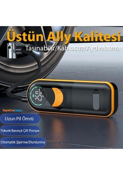 Sepetinegelsin St-5520 Dijital Basınç Göstergeli Oto Lastik Şişirme Pompası Hava Kompresörü