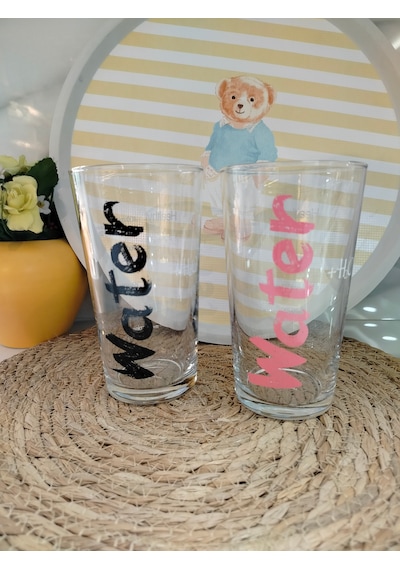 Md Water Bardak 570 Ml 2'li Set -pembe & Siyah Siyah