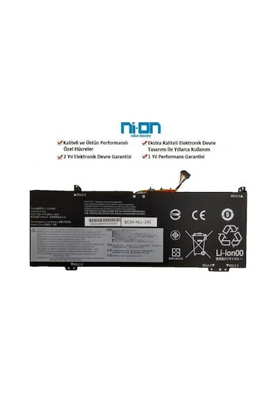 Nion Lenovo L17c4pb0 5b10w67428 5b10q16067 Uyumlu Notebook Batarya - Pil