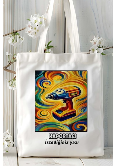 Art Hediye Kaportacı Baskılı Bez Omuz Çantası Kişiye Özel Model 4 Çok Renkli