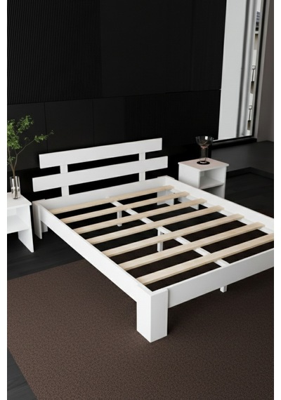 Lotus Çift Kişilik Mdf Karyola Ve 2 Komodinli Set