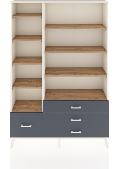 Arges Dolap 9 Raflı 4 Çekmeceli 132x30x195 Aytaşı-çam/antrasit Aytaşı