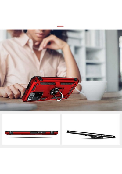 Xiaomi Poco X3 Gt Kılıf Kamera Koruyucu Manyetik Standlı Tank Koruma Vardar Gri