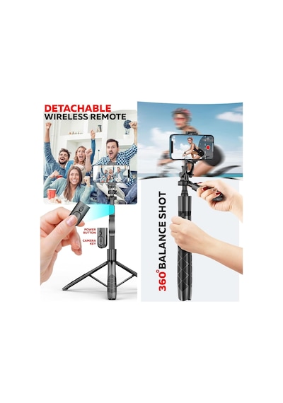 L16 Selfie Çubuğu Uzaktan Kumandalı 157 Cm Tripod Özçekim 360 Derece Alüminyum Masa Üstü Tripod 9M938ATDiğer
