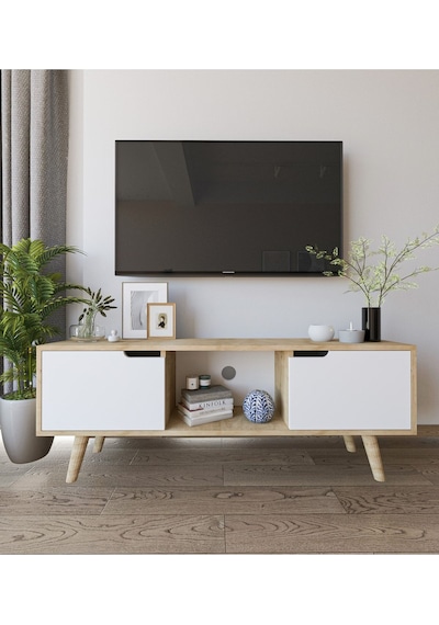 Siena Ahşap Ayaklı Tv Ünitesi Safir Meşe-beyaz Televizyon Konsolu 140 Cm Ekonomik Modül Sehpa Siena Ahşap Ayaklı Tv Ünitesi Safir Meşe-beyaz Televizyon Konsolu 140 Cm Ekonomik Modül Sehpa