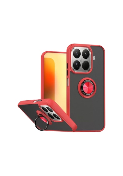 Newface Xiaomi Mi 15t Pro Montreal Yüzüklü Silikon Kapak - Kırmızı
