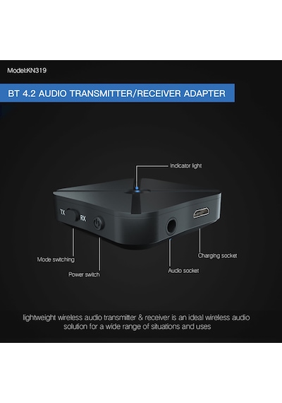 Geeroyoo "taşınabilir Bluetooth 4.2 Ses Verici/alıcı - Kablosuz Kulaklık Adaptörü"